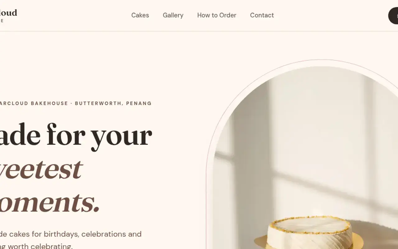 Sugarcloud Bakehouse demo website — bakery homepage